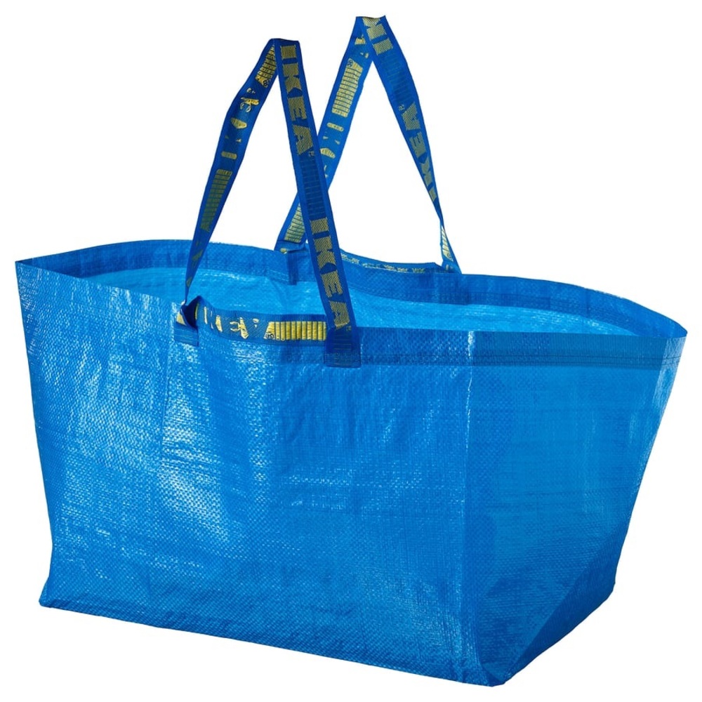 Set of 2 IKEA Frakta Large Blue Reusable Shopping Tote Bags NEW - Picture 4 of 9